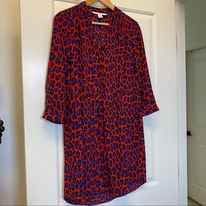 DVF Red Leopard Silk Freya Dress